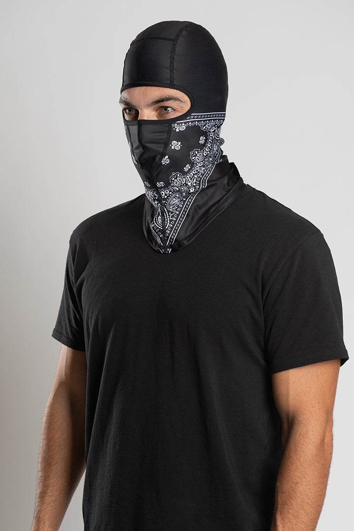Black Paisley (Winter Weight) Balaclava – Hair Glove