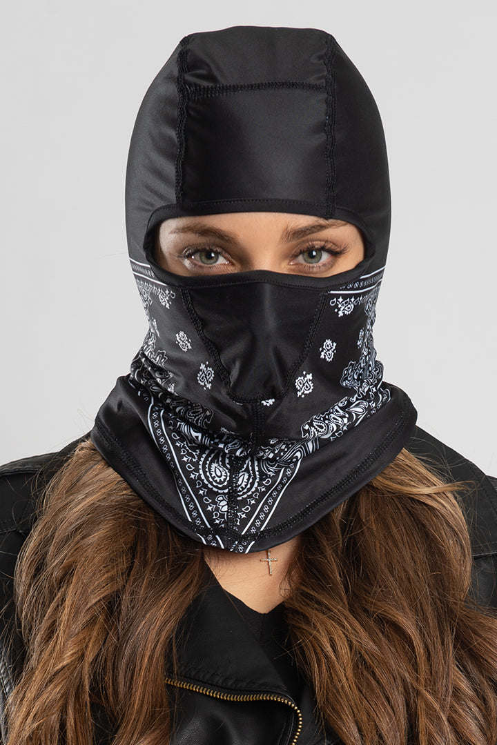 Black Paisley (Winter Weight) Balaclava – Hair Glove