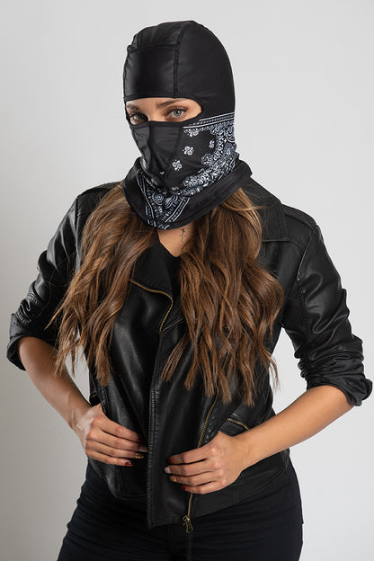 Black Paisley (Winter Weight) Balaclava