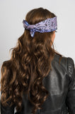 Half w/Gray & Half w/Navy Paisley Combo 22" Bandana