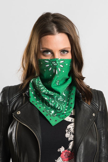 Green Paisley w/Hidden Celtic Clover 22" Bandana