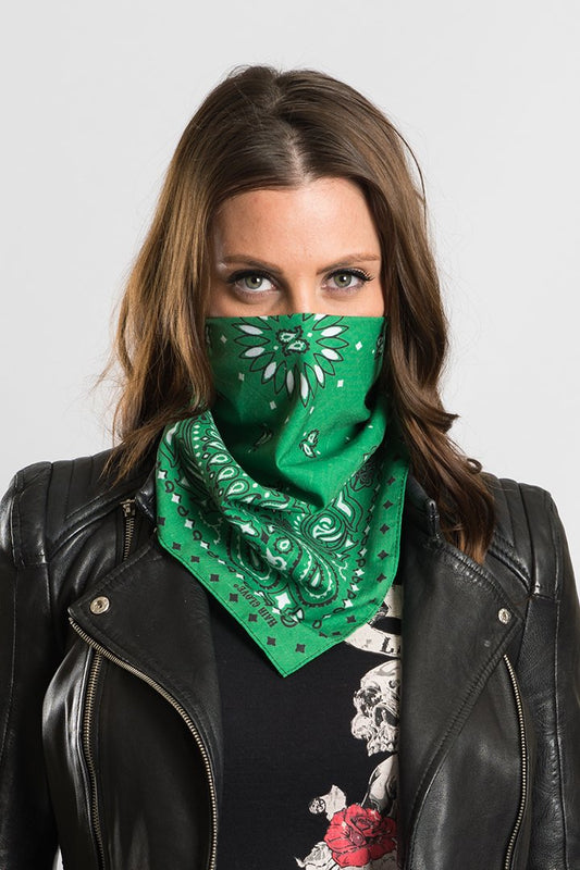 Green Paisley w/Hidden Celtic Clover 22" Bandana