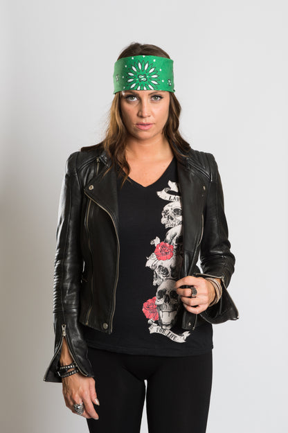 Green Paisley w/Hidden Celtic Clover 22" Bandana