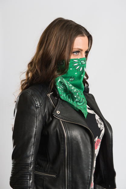 Green Paisley w/Hidden Celtic Clover 22" Bandana