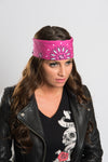 Pink Paisley w/Hidden Butterfly Skulls 22" Bandana