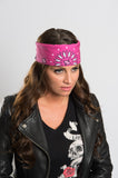 Pink Paisley w/Hidden Butterfly Skulls 22" Bandana