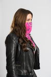 Pink Paisley w/Hidden Butterfly Skulls 22" Bandana