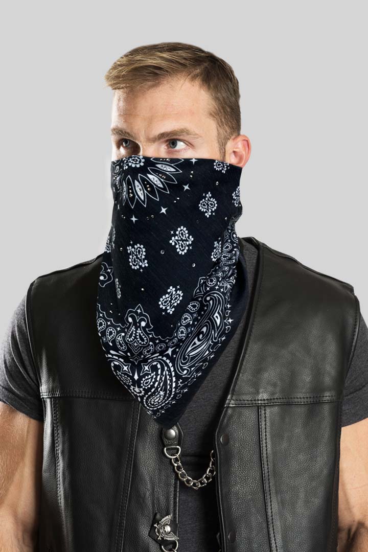 Black Bandana w/Gems 22 Black Bandana w/Gems 22