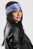 Purple Paisley w/High Frequency Gems Pre-Sewn Bandana Headband