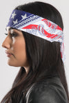 American Flag w/Gems Pre-Sewn Bandana Headband