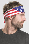 American Flag Pre-Sewn Bandana Headband