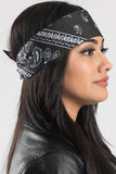 Black Paisley w/Gems Pre-Sewn Bandana Headband