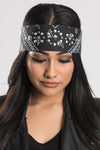 Black Paisley w/High Frequency Gems Pre-Sewn Bandana Headband