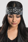 Black Paisley w/High Frequency Gems Pre-Sewn Bandana Headband