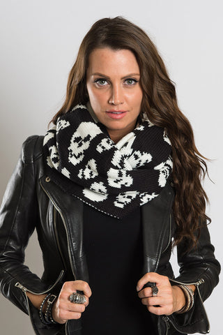 Skull Madness Reversible Infinity Scarf Hair Glove