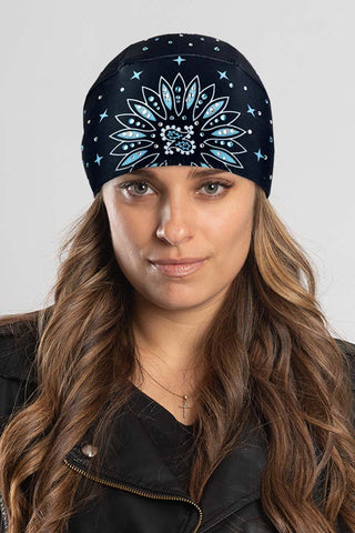 Teal Paisley w/Gems Soaker Full-Head Wrap