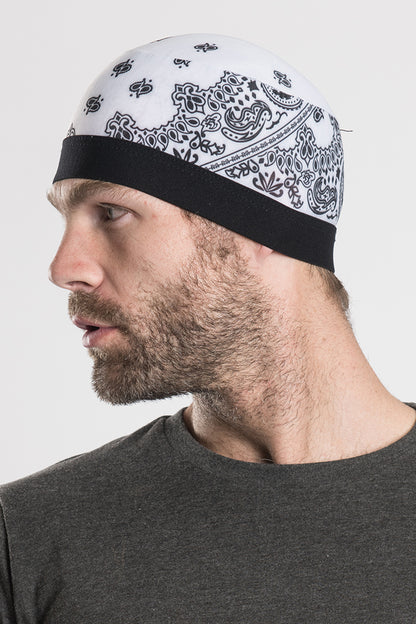 White Paisley Skull Cap Soaker