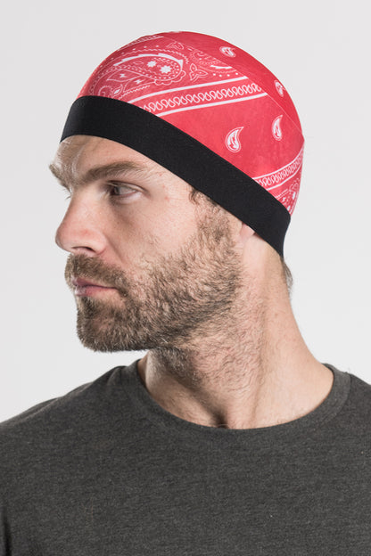 Red Paisley Skull Cap Soaker