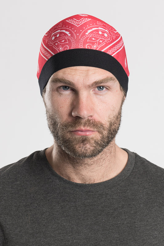 Red Paisley Skull Cap Soaker
