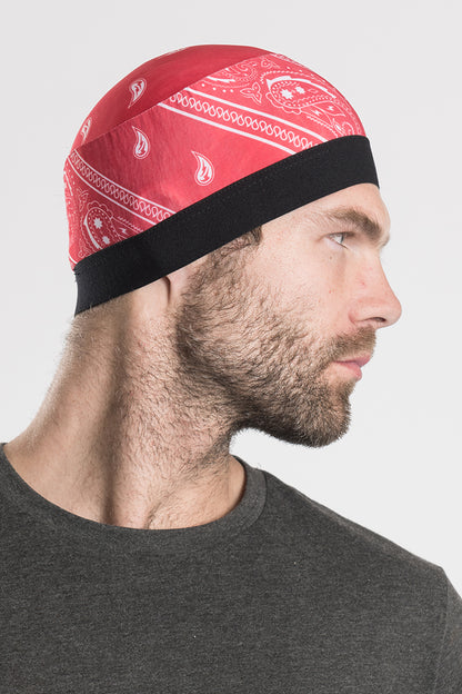 Red Paisley Skull Cap Soaker