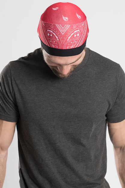 Red Paisley Skull Cap Soaker