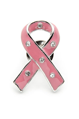 Pink Ribbon w/Gems Pin