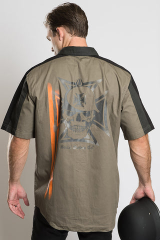 Biker Skull Graphics Mechanics Shirt
