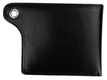 4.75"L x 4"W Wallet Full-Grain Leather Solid Black