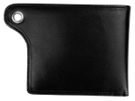 4.75"L x 4"W Wallet Full-Grain Leather Solid Black