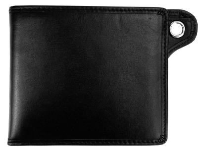 4.75"L x 4"W Wallet Full-Grain Leather Solid Black