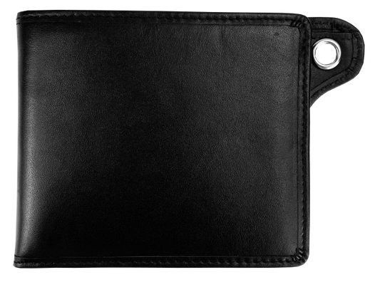 4.75"L x 4"W Wallet Full-Grain Leather Solid Black