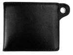 4.75"L x 4"W Wallet Full-Grain Leather Solid Black