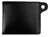 4.75"L x 4"W Wallet Full-Grain Leather Solid Black