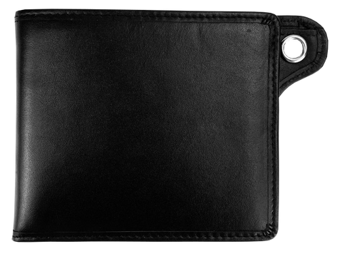 4.75"L x 4"W Wallet Full-Grain Leather Solid Black