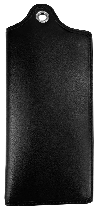 7"L x 3.75"W Wallet Full-Grain Leather Solid Black