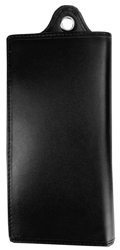 7"L x 3.75"W Wallet Full-Grain Leather Solid Black