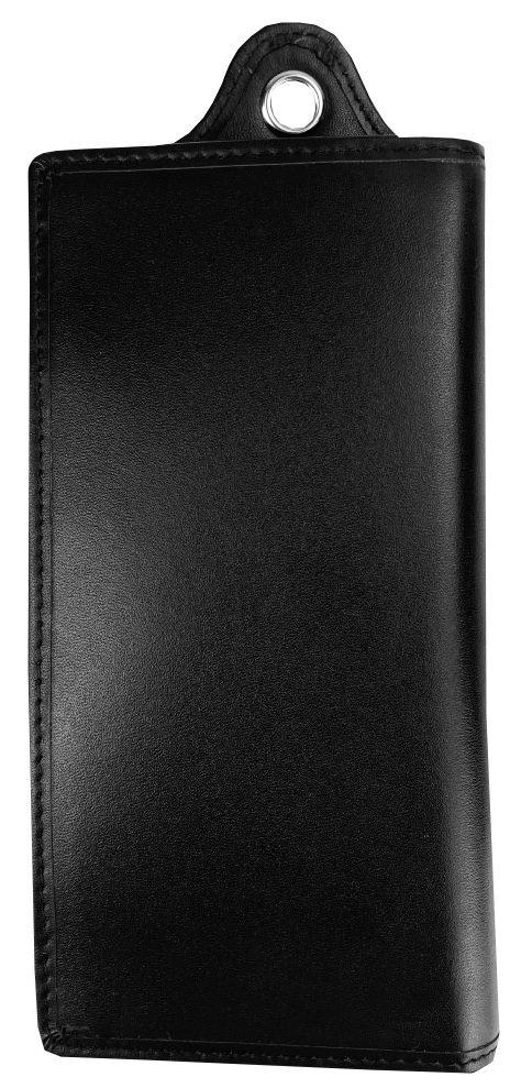 7"L x 3.75"W Wallet Full-Grain Leather Solid Black