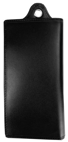 7"L x 3.75"W Wallet Full-Grain Leather Solid Black