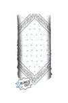 White Bandana w/Teal Gems Bandana Tube