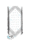 White Bandana w/Teal Gems Bandana Tube