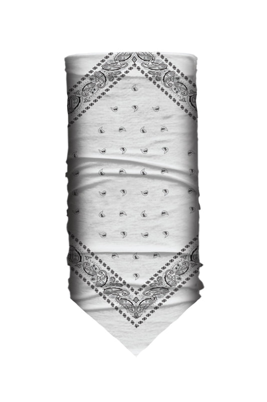 White Paisley Bandana Tube