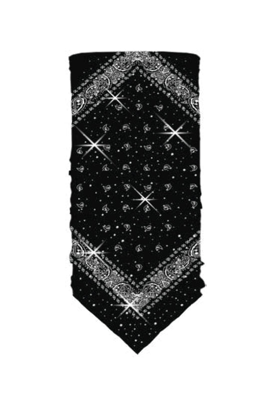 Black Bandana w/Gems Bandana Tube