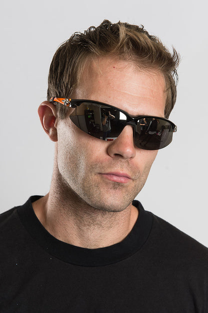 High Performance Metallic Orange Biker Sunglasses