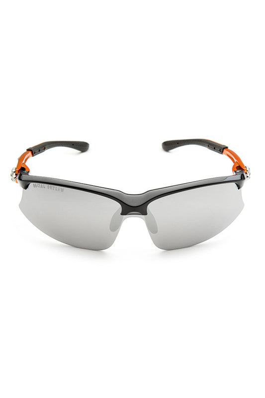 High Performance Metallic Orange Biker Sunglasses