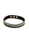 Gold Stud and Bling Faux Suede Bracelet