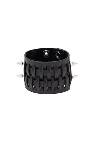 Leather Cuff Bracelet w/Spikes
