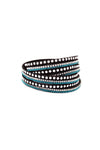 Turquoise Stud & Bling Faux Suede Bracelet