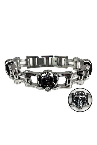Skull Double Bike Chain (Unisex) Bracelet