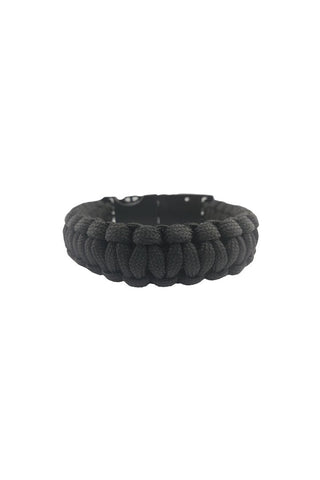 Plain Black Survival Paracord Bracelet
