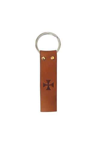 Single Key-Biker Cross Brown Leather